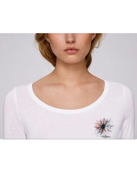 Human Family Human Family Bio Damen Longsleeve Shirt - Have Fun "Flower", Schwarz, – Produktbild 2 von 4
