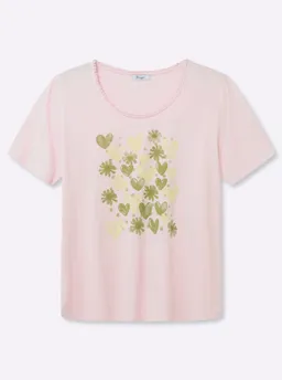sheego Rundhalsshirt hellrosé-pistazie – Produktbild 1 von 1