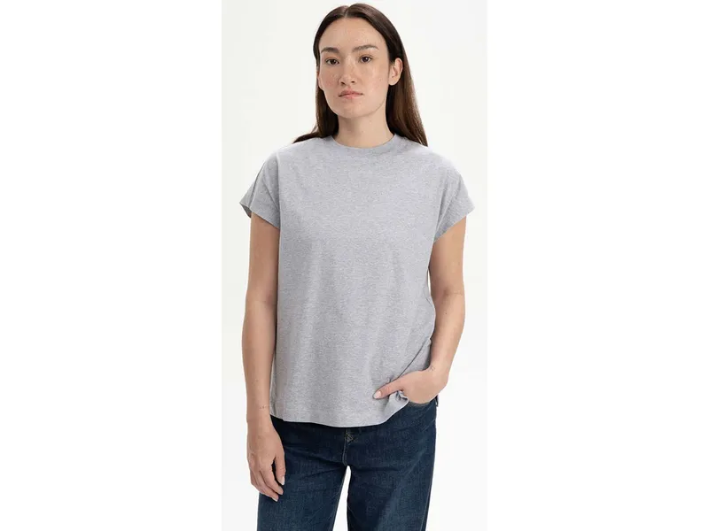 MELA MELA T-Shirt Style MADHU aus 100% Bio-Baumwolle, Grau melange, – Produktbild 1 von 5