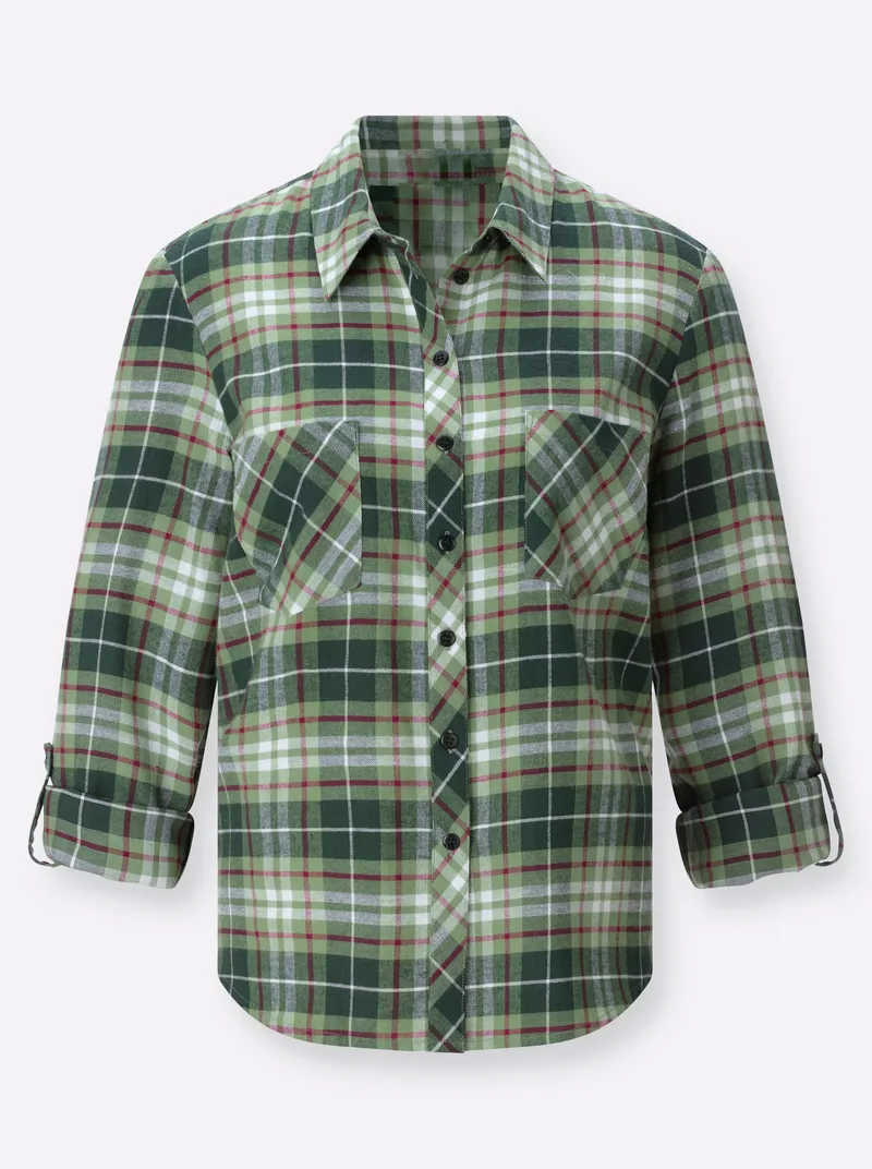Witt Karobluse eucalyptus-moos-kariert, Eucalyptus-moos-kariert, – Produktbild 1 von 2
