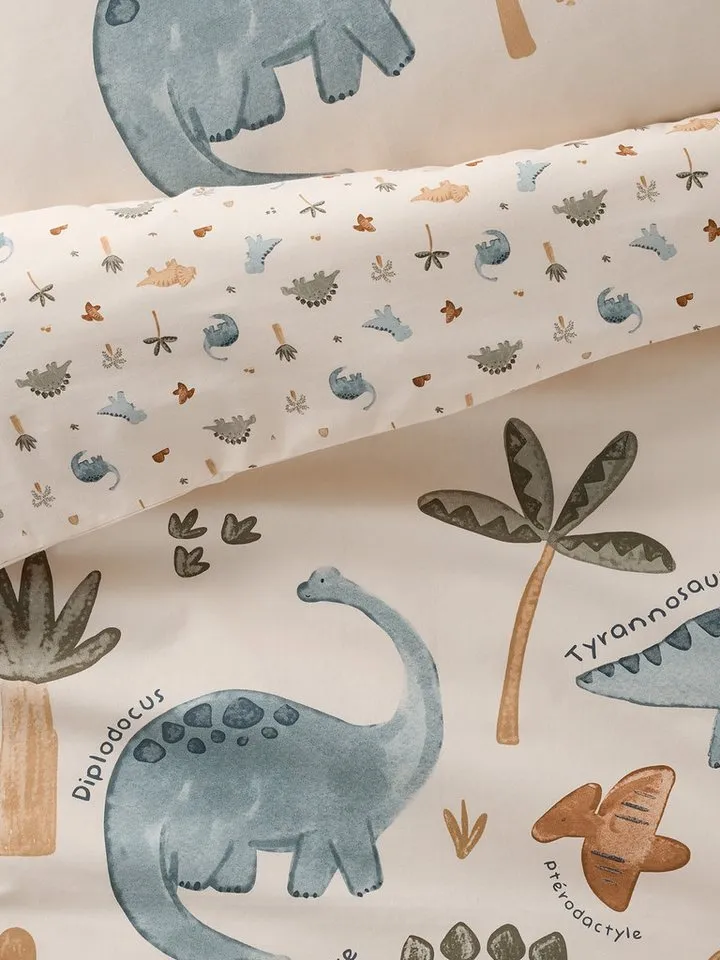 Vertbaudet Vertbaudet Bettbezug Baby Bettwäsche-Set MINISAURUS, Weiß, – Produktbild 5 von 5