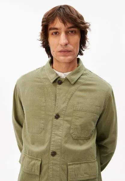 ARMEDANGELS ARMEDANGELS COTTON LINEN Herren Overshirt aus Baumwoll-Leinen-Mix, Fatigue green, – Produktbild 3 von 4