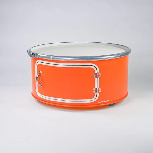 Lockengelöt Lockengelöt Little Bob mit Tür - Couchtisch aus einem Hamburger Ölfass, Orange, – Produktbild 1 von 2