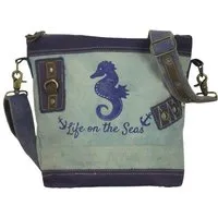 Sunsa Sunsa Damen Tasche Maritim Umhängetasche Schultertasche blaue Crossbody mit Seepferd – Produktbild 1 von 1