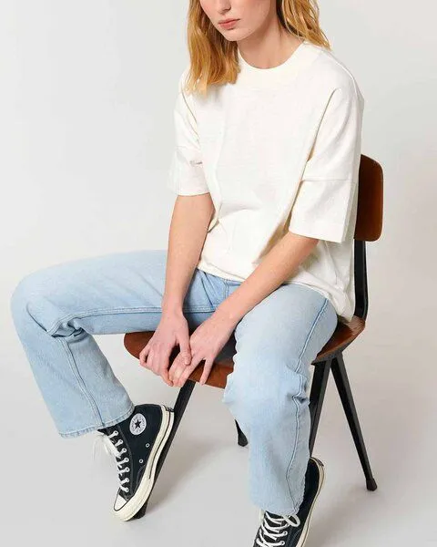 YTWOO YTWOO Recyceltes Oversize T-Shirt aus Bio Baumwolle, Weiß, – Produktbild 3 von 4