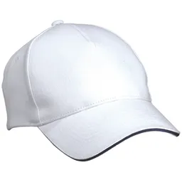 Myrtle Beach myrtle beach 5 Panel Cap mit kontrastfarbigem Sandwich MB035 Gr. one size white/navy – Produktbild 1 von 1