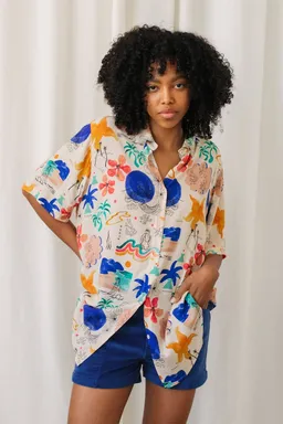 TWOTHIRDS TWOTHIRDS Damen vegan Shirt Stora Herro Surf Abstract Print – Produktbild 1 von 1