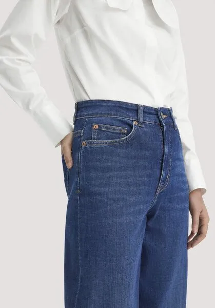 hessnatur hessnatur Jeans ALVA High Rise Wide Leg aus Bio-Denim, Pure blue, – Produktbild 6 von 8