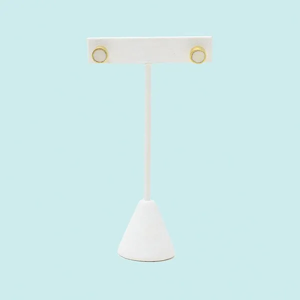 Swahili Coast Swahili Coast Messing Ohrstecker - BONE & HORN DOTS - Recycling Messingschmuck, Bone (weiß), – Produktbild 3 von 3