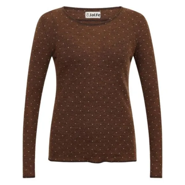 Jalfe Jalfe Longsleeve Wolle Punkte melange, Brown, – Produktbild 1 von 1