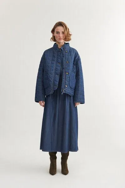Basic Apparel Basic Apparel Bine Denim-Steppjacke, Blau, – Produktbild 4 von 4