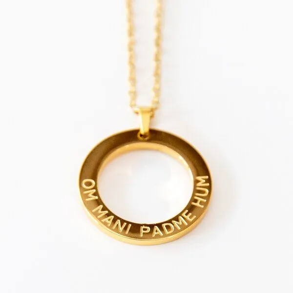 Divasya Divasya Mantra Halskette vergoldet Om Mani Padme Hum – Produktbild 4 von 4