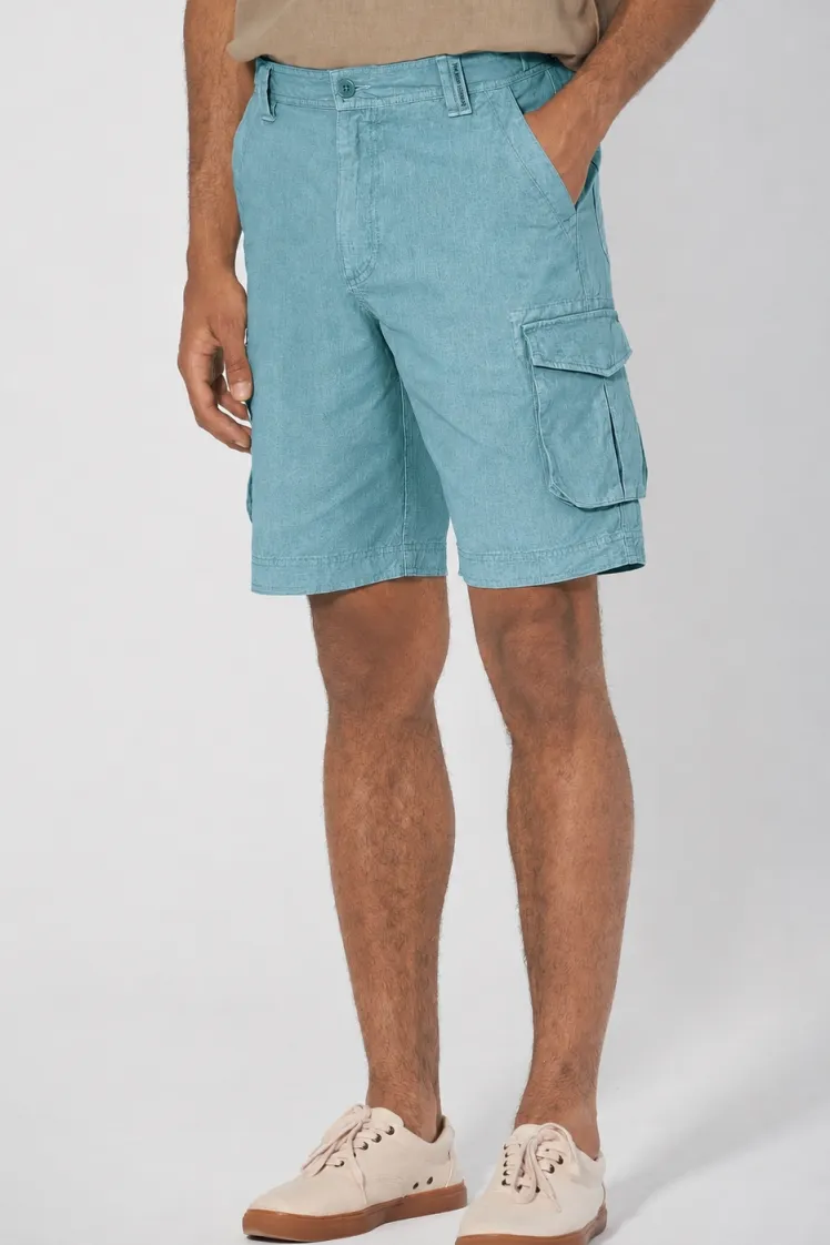 HempAge Hempage Herren vegan Cargo Shorts Wave Blau, Blau, – Produktbild 2 von 2