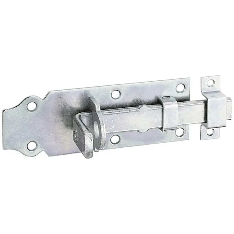Alberts ALBERTS Schlossriegel, mit flachem Griff, gerade, mit Schlaufe, disp., Platte LxB120x44mm – Produktbild 1 von 1