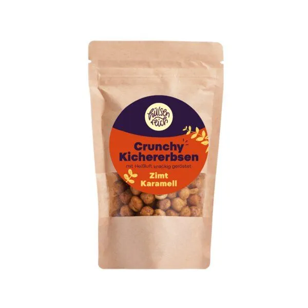 Hülsenreich Hülsenreich Bio Crunchy Kichererbsen Zimt Karamell – Produktbild 1 von 4