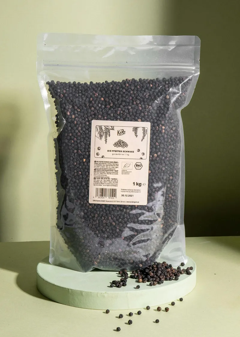 KoRo Ganze schwarze Bio Pfefferkörner 1 kg – Produktbild 2 von 5