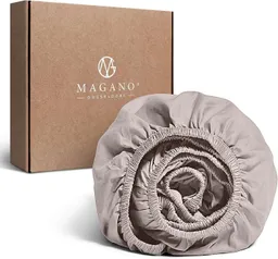 MAGANO Spannbettlaken Bambus & Baumwolle Satin, Luxus Bettlaken, Gummizug: rundum, 400 TC Luxusqualität, Hypoallergen, Thermoregulierend – Produktbild 1 von 1