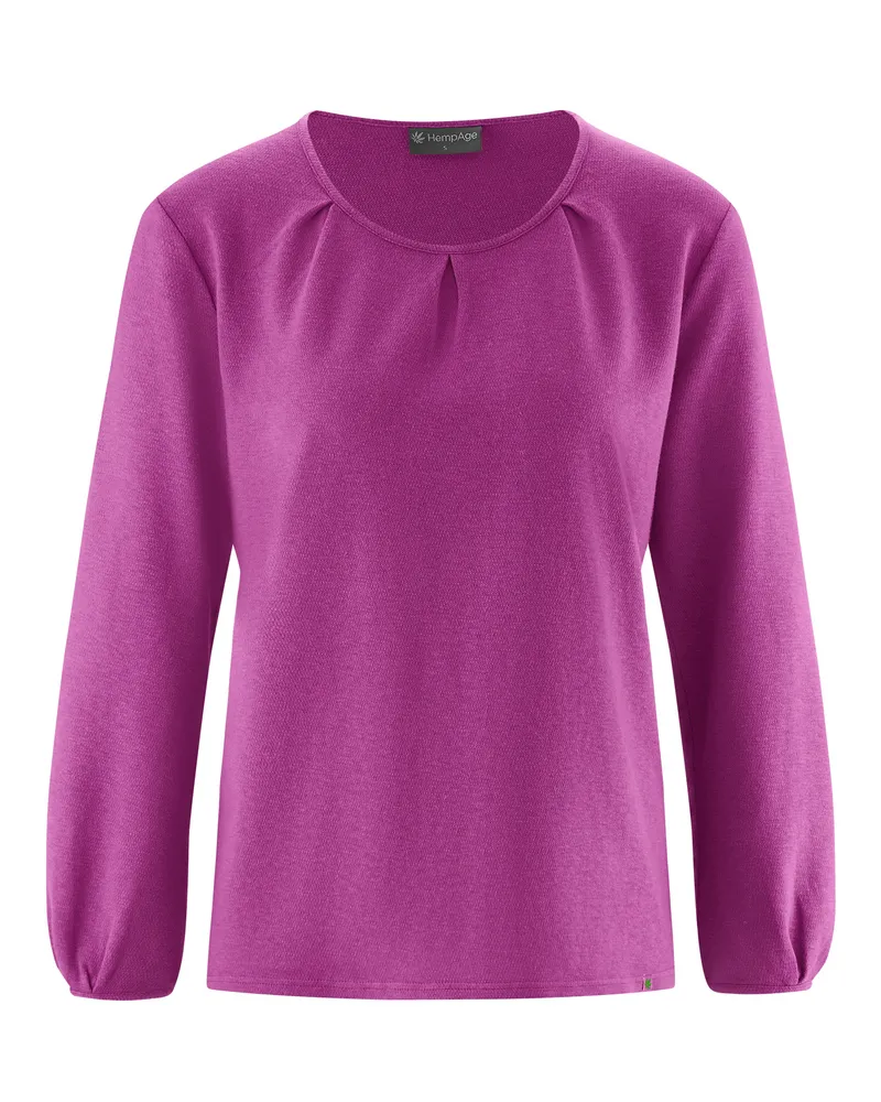HempAge Hempage Damen vegan Violettes Langarm Top, Violett, – Produktbild 1 von 2