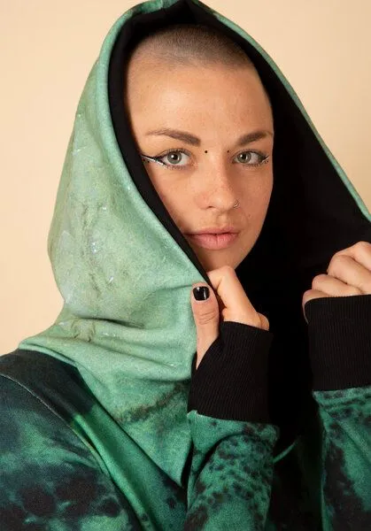 Die rote Zora Die rote Zora Hoodiekleid Jadegrün – Produktbild 4 von 4