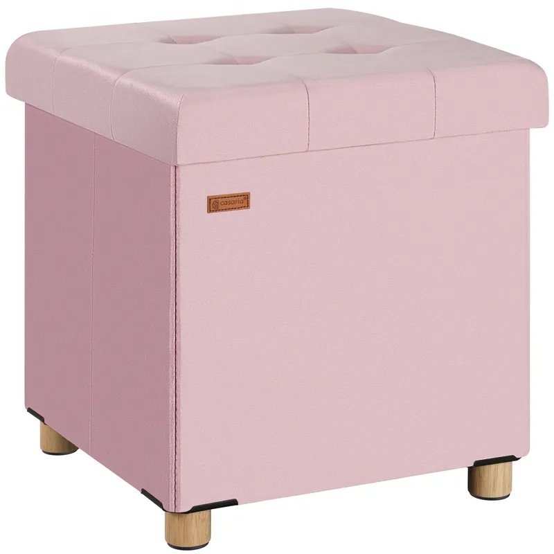 Casaria® Sitzhocker Rosa Samt 42x38x38cm faltbar – Produktbild 1 von 2