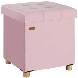 Casaria® Sitzhocker Rosa Samt 42x38x38cm faltbar – Produktbild 1 von 1