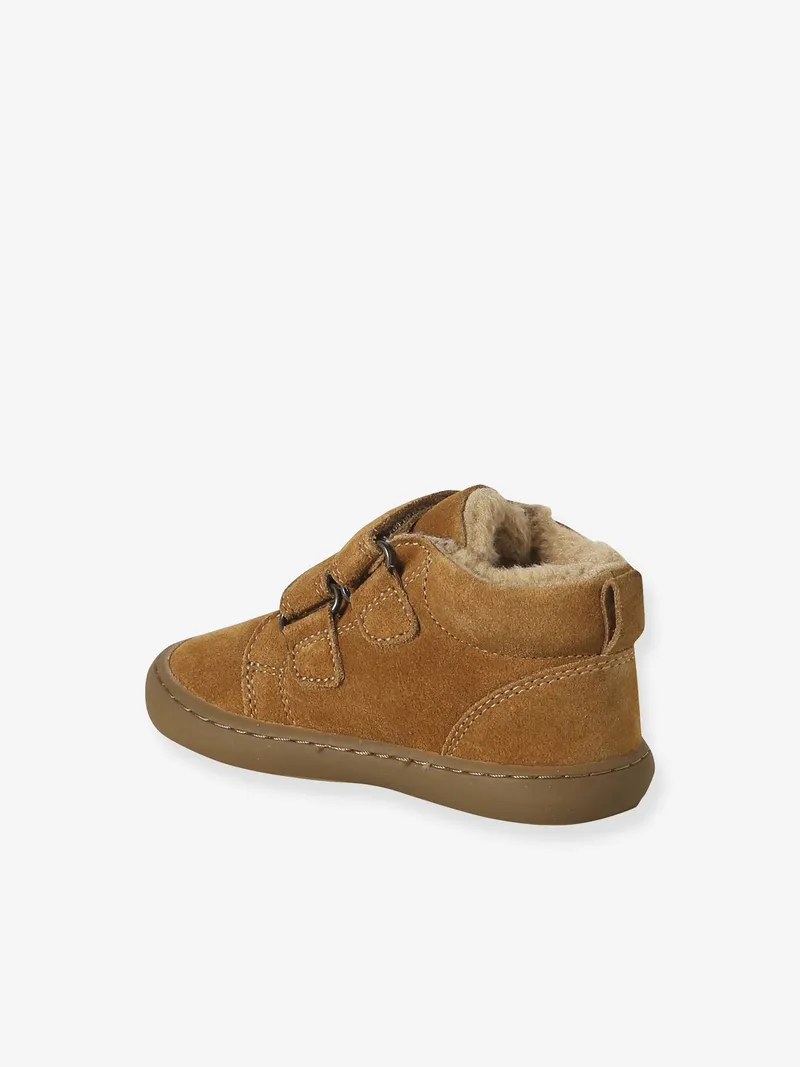 Vertbaudet Baby Mid-Sneakers aus Leder mit Klett, Hellbraun, – Produktbild 3 von 4