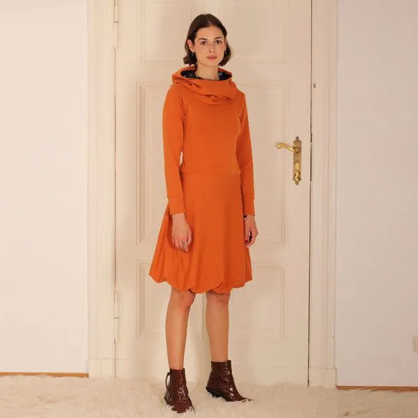 ManduTrap ManduTrap Ballonkleid aus Bio-Baumwolle kbA mit Kapuze/Hoodie, Orange, – Produktbild 3 von 4