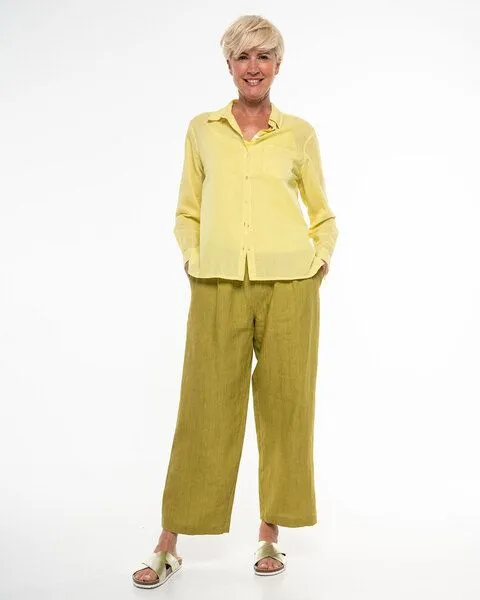 Alma & Lovis Alma & Lovis Lässige Hemdbluse aus feinster Bio-Baumwolle | Batist Hemd, Citron (gelb), – Produktbild 2 von 4