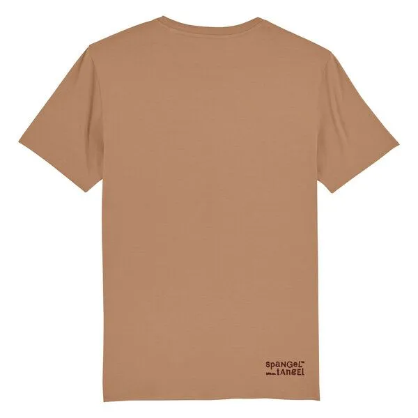 Spangeltangel Spangeltangel T-Shirt bedruckt, Kaffee Addict, Siebdruck, Herren, Bio-Baumwolle, Hellbraun, – Produktbild 3 von 4