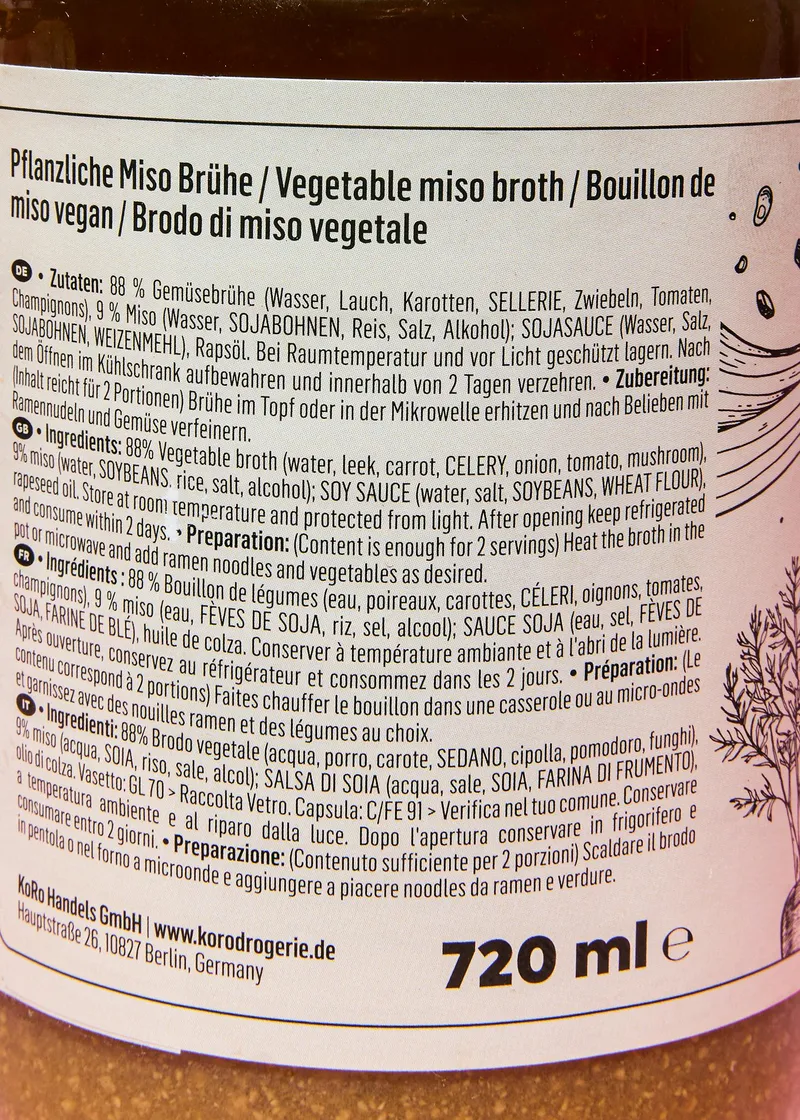 KoRo Vegane Miso Ramen Brühe | 6 x 720 ml – Produktbild 3 von 5