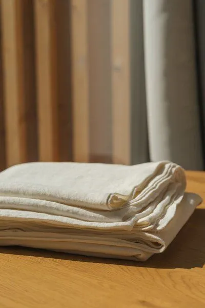 AmourLinen AmourLinen Flaches Leintuch, Weiß, – Produktbild 1 von 3