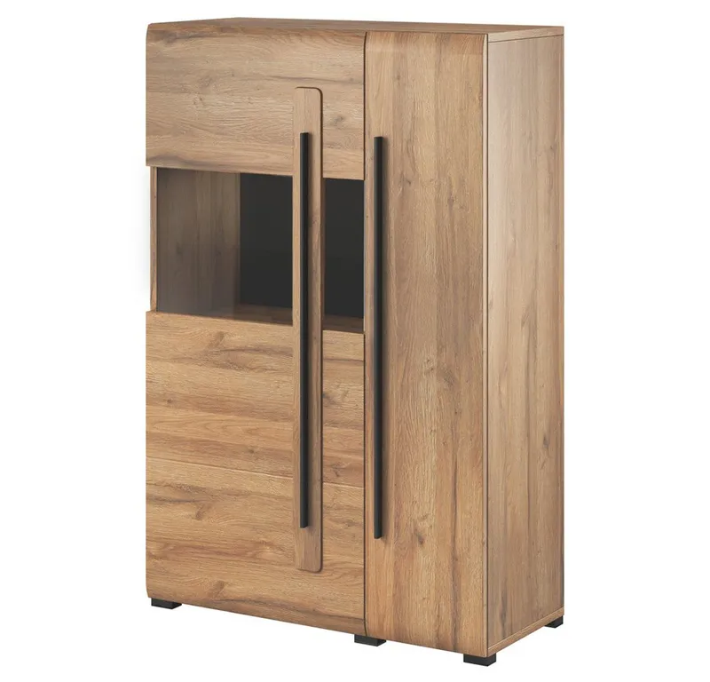 Lomadox Highboard TURDA-83, Grandson Nb. moderner Stil mit Absetzungen in schwarz 90/136/39 cm, Braun, – Produktbild 1 von 5