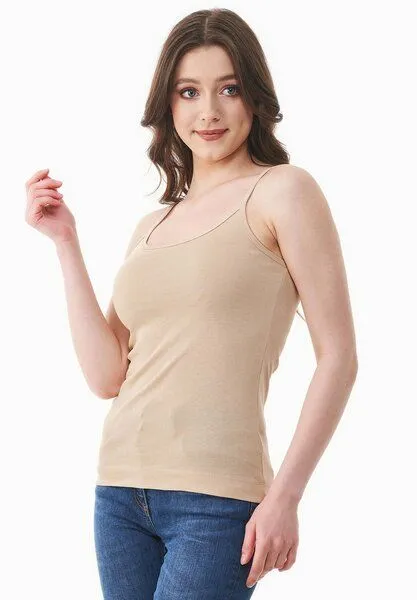 ORGANICATION ORGANICATION Geripptes Basic Top aus Bio-Baumwolle, Soft beige, – Produktbild 4 von 4