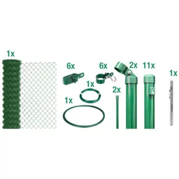 Alberts ALBERTS Set Maschendrahtzaun, grün kstbe., z.E., Graphitstift, Länge 25 m, Höhe 1250 mm – Produktbild 1 von 1