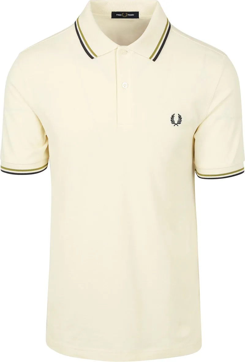 Fred Perry Fred Perry Polo Twin Tipped M3600 Ecru 46A - Größe L, Wollweiß, – Produktbild 1 von 5