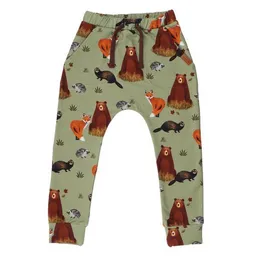 Walkiddy Kinder Jogginghose GOTS zertifiziert Bio-Baumwolle Grün Allover-Print Tipi-Motiv elastischer Bund – Walkiddy – Produktbild 1 von 1