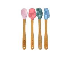 RICE RICE Teigschaber Silikon Teigschaber 4er Set Punkte Silikon Bambusgriff kochen backen – Produktbild 1 von 1