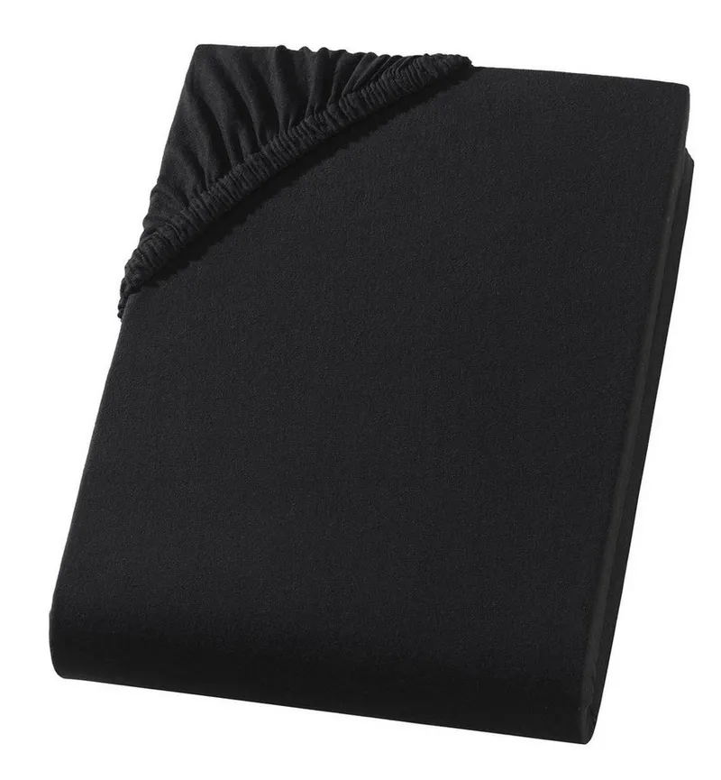 Carpe Sonno Spannbettlaken Jersey 90x200 100x200 120x200 140x200 160x200 180x200 200x200 70x140, Jersey, Gummizug: rundum, (1 Stück), 100% Baumwolle Spannbettlaken 90x200 Spannbetttuch Schwarz, Schwarz, – Produktbild 3 von 5