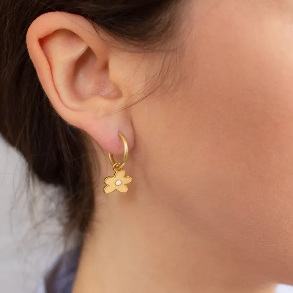 Paeoni Colors Paeoni Colors Blumen-Creolen aus 18k Gold Vermeil, 925 Sterling Silber – Produktbild 2 von 3