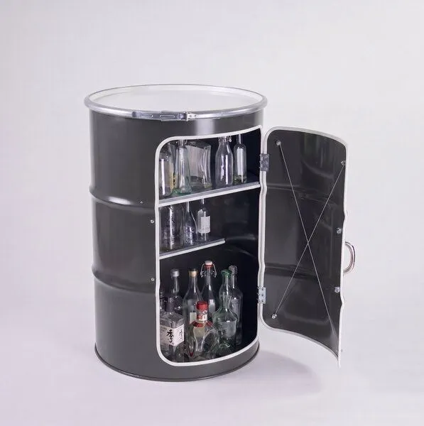 Lockengelöt Lockengelöt Hausbar aus einem Hamburger Ölfass, Schiefergrau (gepulvert), – Produktbild 4 von 4