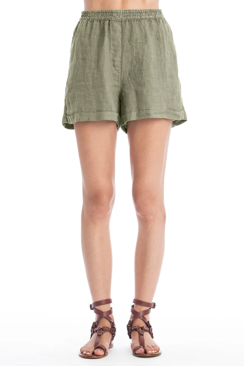 RAVENS VIEW IBIZA RAVENS VIEW IBIZA Damen vegan Shorts Creta Khaki, Grün, – Produktbild 1 von 2