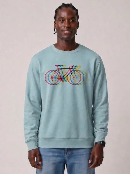 watapparel watapparel Sweatshirt Unisex Fahrräder, Pebble blue, – Produktbild 2 von 2