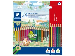 Staedtler Staedtler Noris colour Buntstifte, "Upcycled Wood", farbig sortiert, 18+6, Dreikant – Produktbild 1 von 1