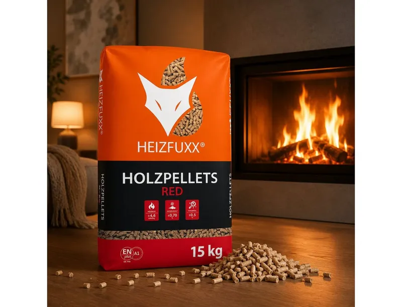 HEIZFUXX Holzpellets Red ENplus A1 Holzpellets Hartholz, 30 kg, (Paket, 2-St) – Produktbild 5 von 5