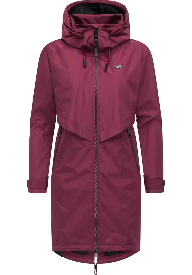 ragwear ragwear Jerseymantel Frodik Wasserdichter oversized Damen Parka für die Übergangszeit, Rot, – Produktbild 2 von 4