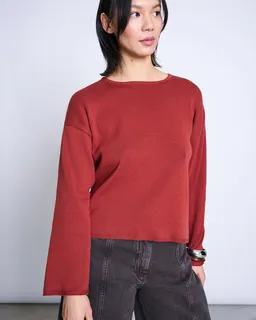 JAN N JUNE JAN 'N JUNE Damen vegan Leichter Strickpullover Williamsburg Mid In Rot – Produktbild 1 von 1