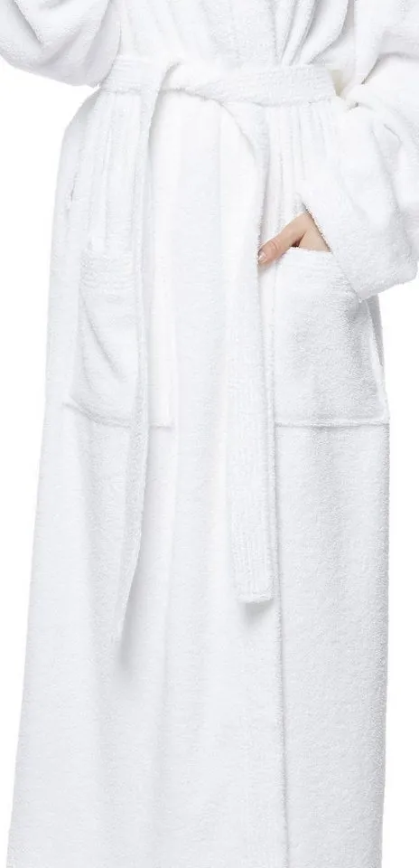 Arus Arus Damenbademantel Pandora, extra lang, mit Kapuze, 100% Baumwolle, für Spa & Zuhause, langform, 100% Baumwolle, Kapuze, Gürtel, mit Kapuze, extra lang, 100% Baumwolle, Weiß, – Produktbild 1 von 4