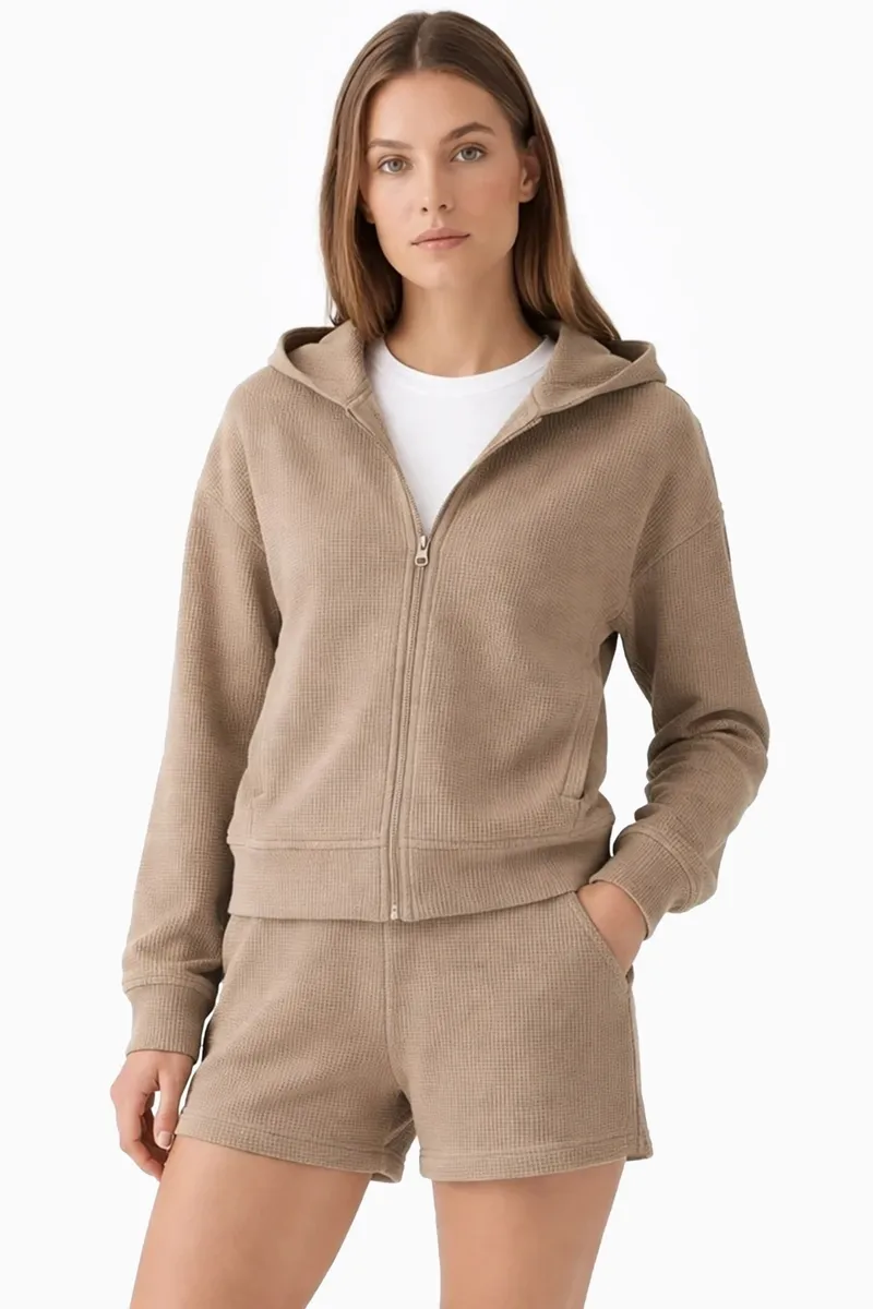 ORGANICATION ORGANICATION Damen vegan Hoodie Jennifer Gravel, Hellbraun, – Produktbild 2 von 2