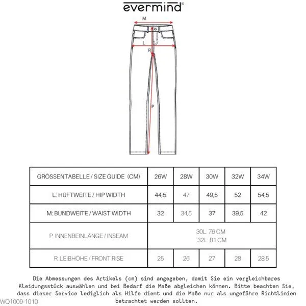 Evermind Evermind W's Straight Fit-WQ1009, Ice blue, – Produktbild 1 von 5