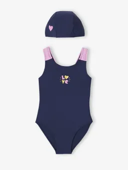 Vertbaudet Badeanzug LOVE mit Badekappe Mädchen - – Produktbild 1 von 1